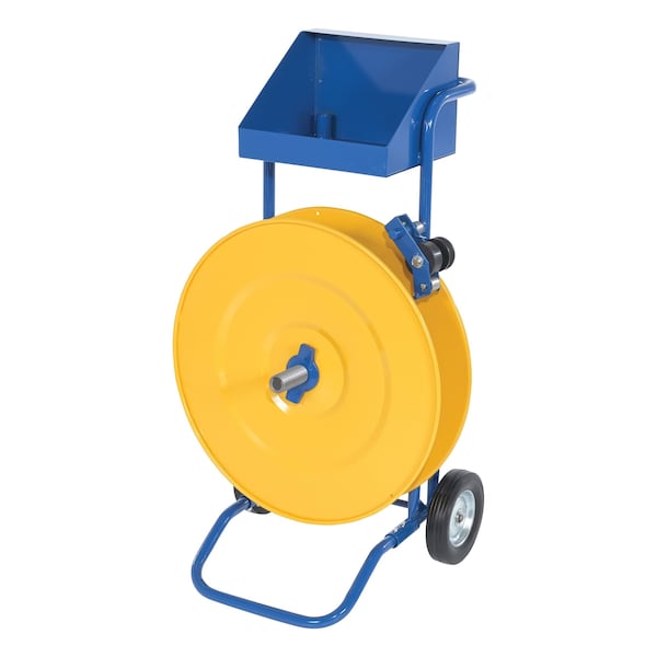 Vestil Steel Heavy Duty Strapping Cart, 22-5/16" x 25" x 41-5/16", Blue/Yellow STRAP-PS-HD - main